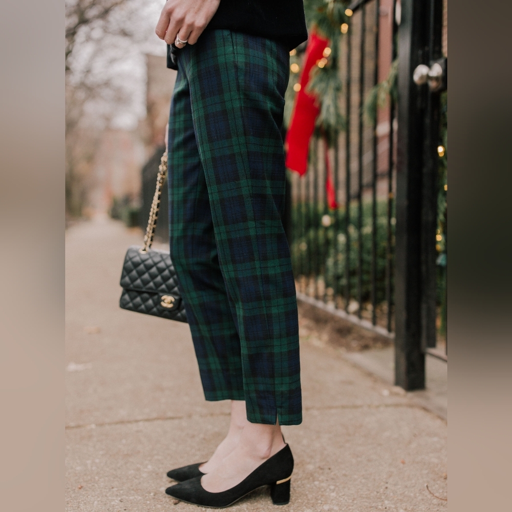 J Crew Martie wool Black Watch Tartan plaid Slim leg pants Sz8T